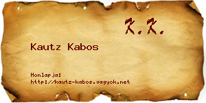 Kautz Kabos névjegykártya